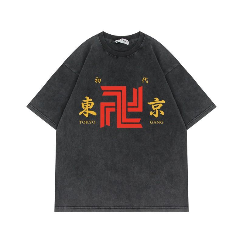 230g Tokyo Revengers T-Shirt Oversized Vintage Anime Print Baumwolle Kurzarm Tee