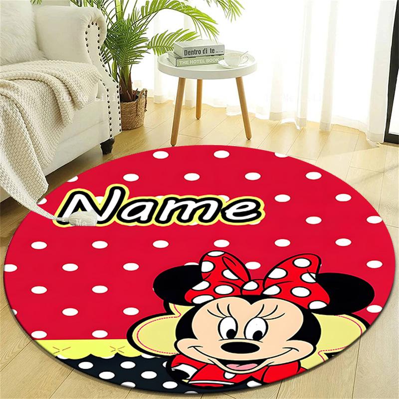 Personalized M-Minnie Round Chair Office Rug - Perfect for Mat, Office Chair & More - Ideal Gift for Birthdays and Holidays