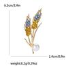 Trendy Rhinestone Wheat Ear Brooches for Women Ukrainian Wheats Pins Enamel Plant Badges Office Party Friend Gifts Accessories