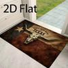 1pc Texas Longhorn Vintage Entryway Doormat, 2D Flat Print Distressed "Don't Mess with Texas" Slogan Doormat, Absorbent and Non-Slip Mat for Home, Bat