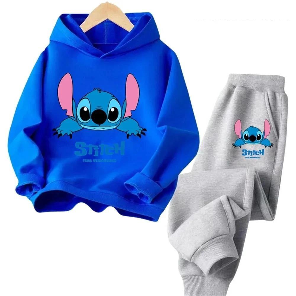Children Hoodies Stitch Kawaii Fashion Pullover Sweatshirt Anime Trucksuit Manga Cartoons Girls Boy Kids Autumn Casual Clothes