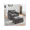 Fauteuil Moderne - MUVOE - Chaise Longue - Tissu Chenille - Repose-pieds - Poche Latérale