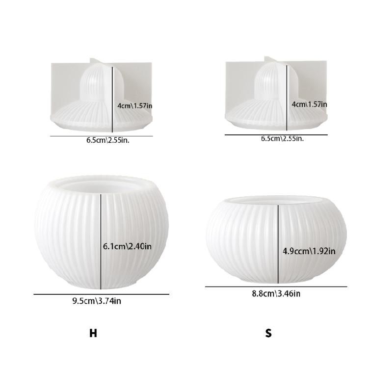 Silicone Storage Case Molds Striped Pattern Candle Holders Moulds Storage Containers Mold with Lid for Creative Minds