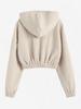 ZAFUL Women's Jacquard Textured Zip Up Drop Shoulder Slim Fit Cropped Hooded Jacket