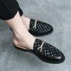 Men's Fashion INS British Style Slip-on Half Slippers Casual Shoes Driving Loafers Wedding Shoes Mocassins
