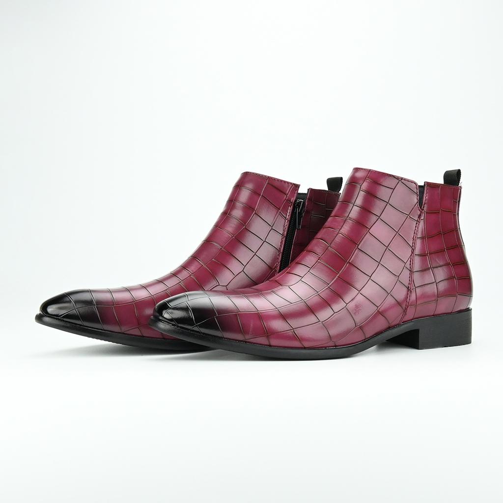 Fashion Men's Chelsea Boots High Quality Square Head Men Shoes Versatile Fashion Mens Short Boots Trend Leather Ankle Boots Botas Hombre