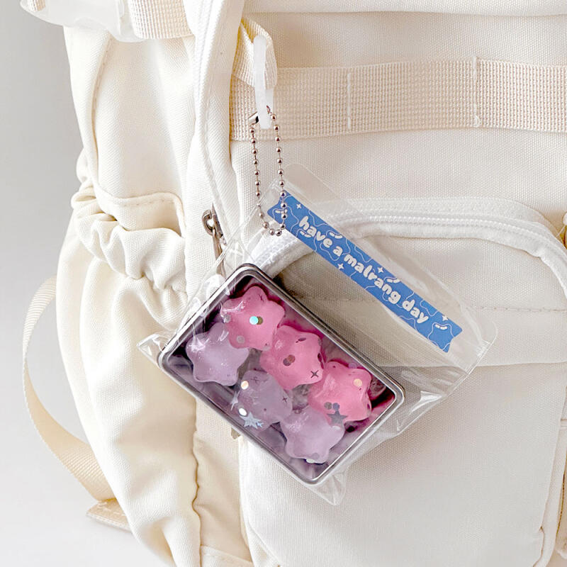 1 Box of 15 Sparkly Pastel Soft Keychains