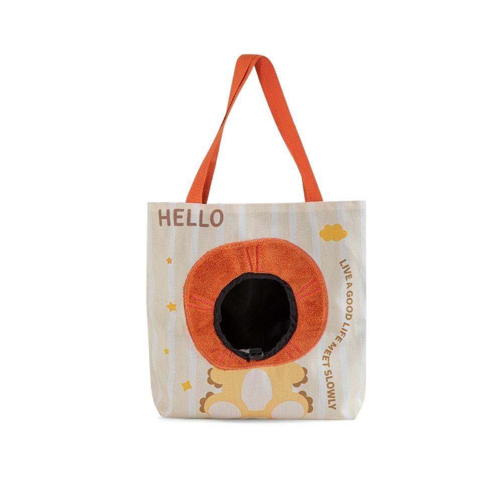 

Pet Handbag Breathable Cat Carrier Bag Portable Canvas Puppy Travel Bag with Hole Cartoon Pet Carrying Bag Walking Pets