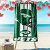 New York Jets Beach Towel Microfiber Beach Towel, Lightweight and Quick-Dry, for Summer Travel, Swimming Pool Fan Birthday Gift