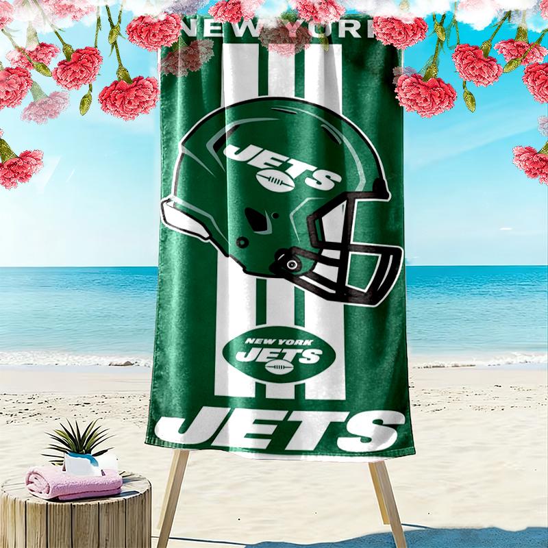 New York Jets Beach Towel Microfiber Beach Towel, Lightweight and Quick-Dry, for Summer Travel, Swimming Pool Fan Birthday Gift