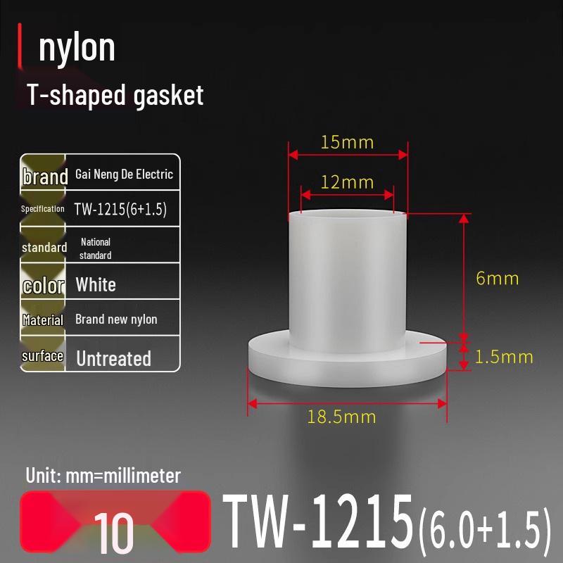 T-förmiger Nylon-Kunststoff-Dichtungsring und Schraubwellenhülse (Für dich: M2-M35)