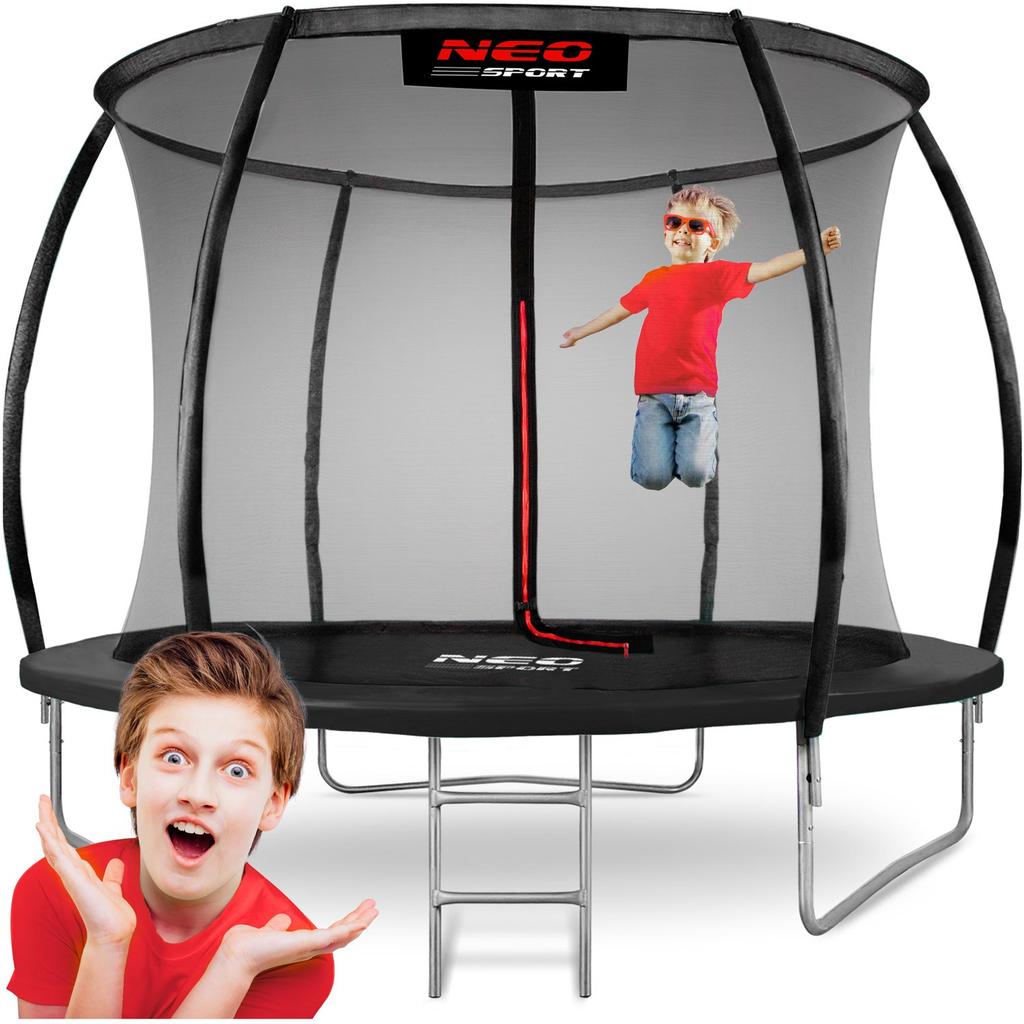 10ft/312cm profiled garden trampoline with internal net Neo-Sport