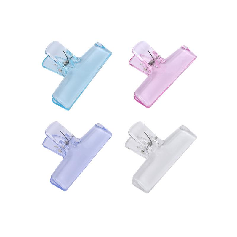 1pc Creative Simple Transparent Acrylic Clip Office Supplies Bill Folder Learn Stationery Long Tail Pocket Folder