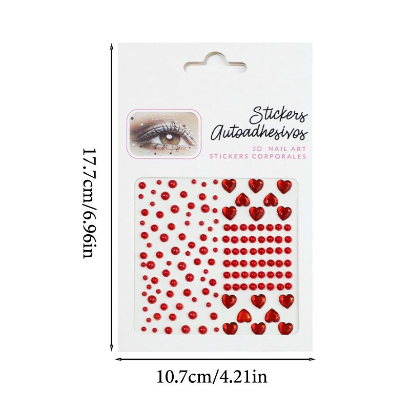 Face Diamond Gem Sticker 5D Colorful Tattoo Eyeshadow Stickers For Festival Nail Body Makeup Bling Jewel Diy Decor