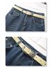 2025 Women's Yellow High Waist Straight Leg Jeans - Slimming, Cropped, Loose Fit for Spring/Autumn