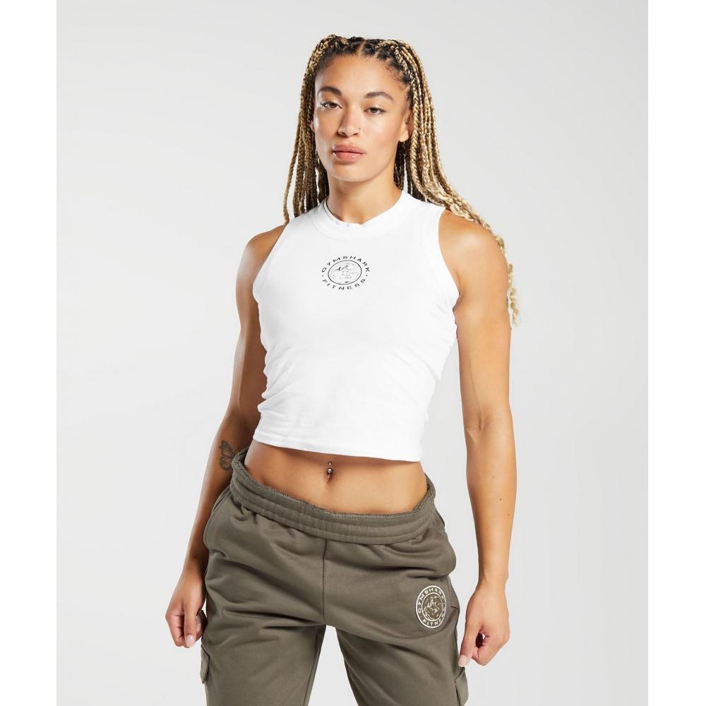 

GYMSHARK Legacy Midi Tank White B6A1W WB57