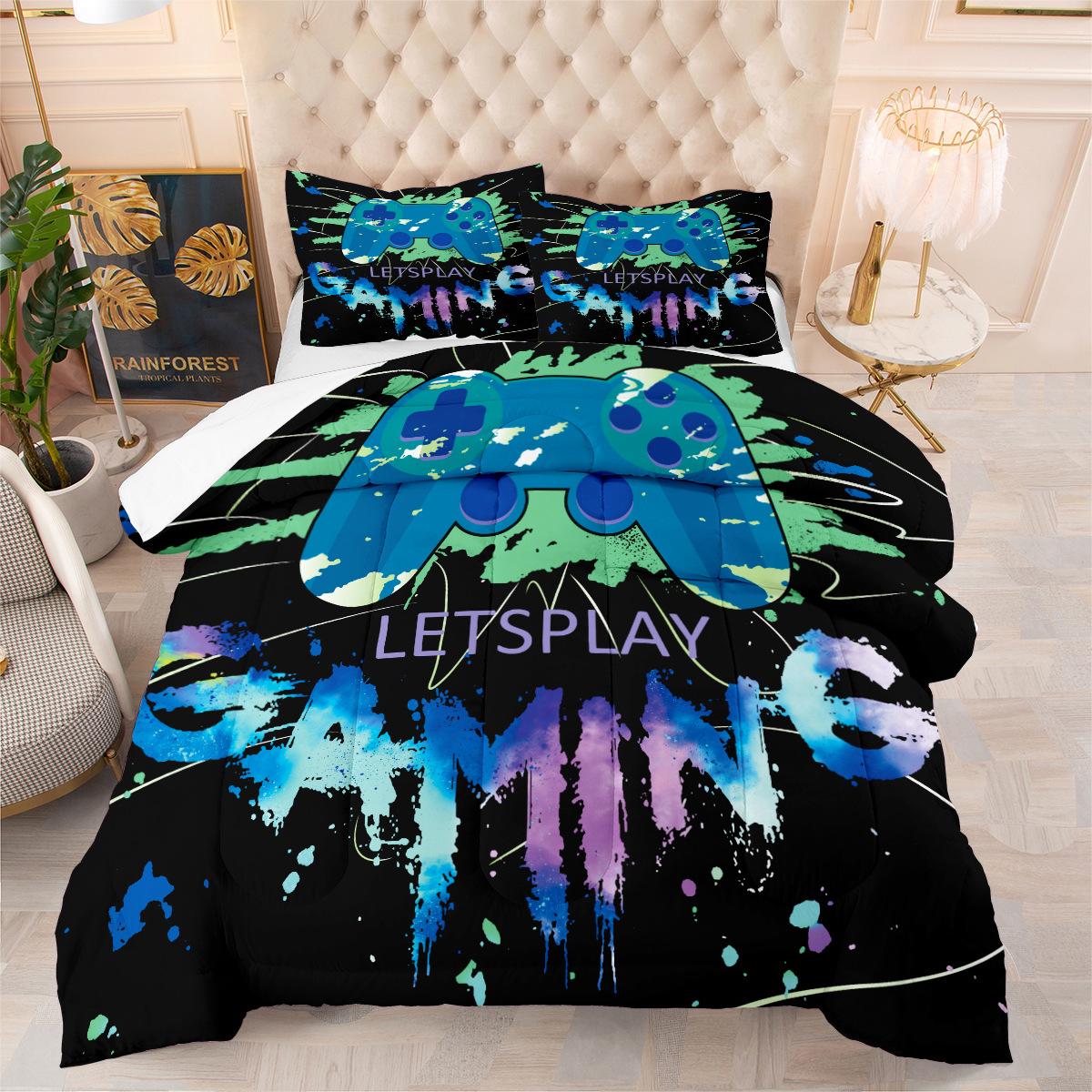 Digital Printing Quilt Game Controller Fat Quilt Bedding Home Textile Three-piece Quilt Cover 172*218cm
