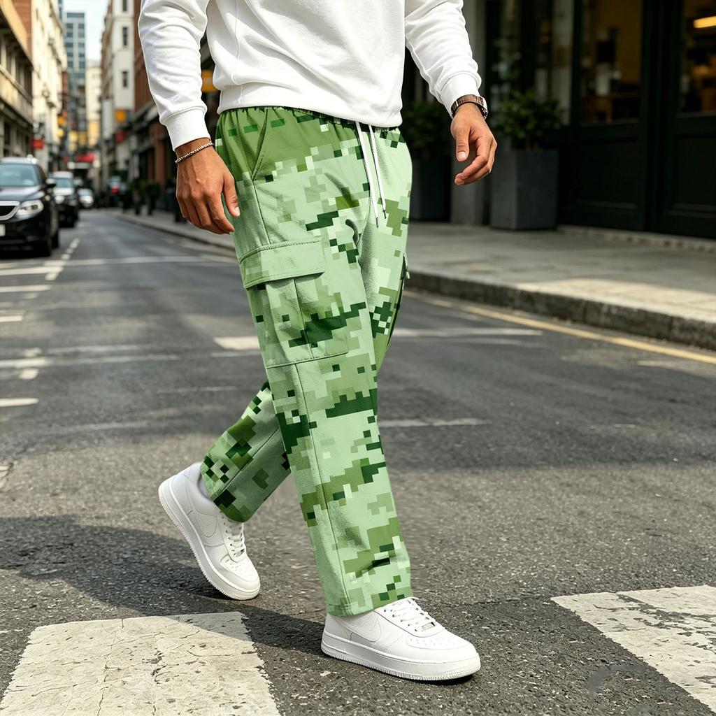 Men's Straight Leg Drawstring Casual Joggers Athletic Pants for Commuting, Travel and Everyday Wear