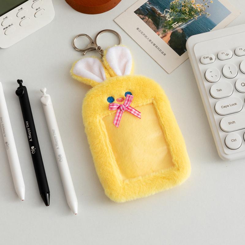 Cartoon Animal Characters Plush Album Card Holder Bus Card Bank ID Card Protective Display Sleeves Backpack Pendant Gifts