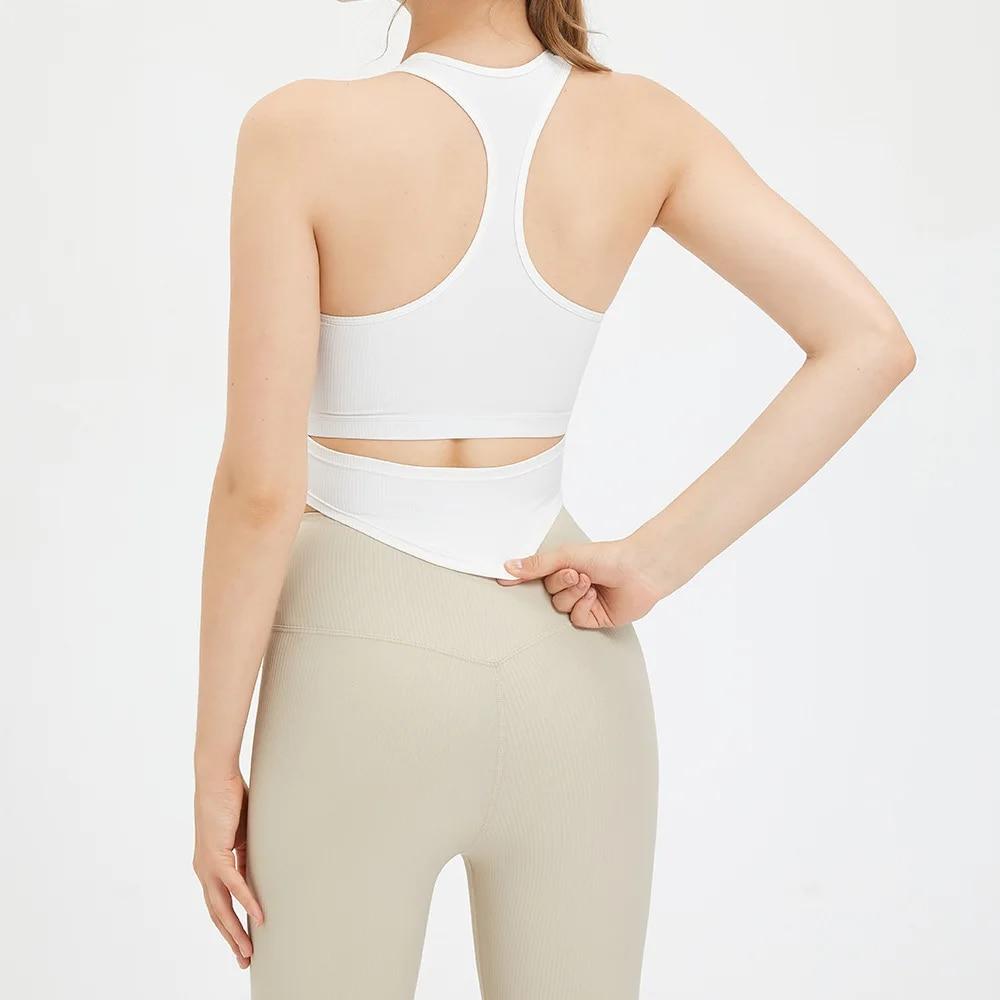 Sleeveless U-shaped Breathable Sports Vest Fitness Crop Tops Outside Bodybuilding Yoga Running Underwear Women Tank Tops 30721