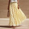 Women's High Waist Plaid Midi Skirt A-Line Flowy Layered Summer Skirt Multi Color