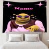 Custom Name Shrek Print Tapestry, Backdrop, Easy Setup, Ideal for Bedroom, Office & Living Room, with Aesthetic Wall Hanging Decor.