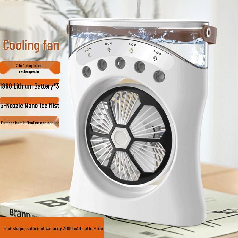Compact USB Air Conditioner & Humidifier: Desktop Fan for Dorm/Outdoor with Water Cooling Feature