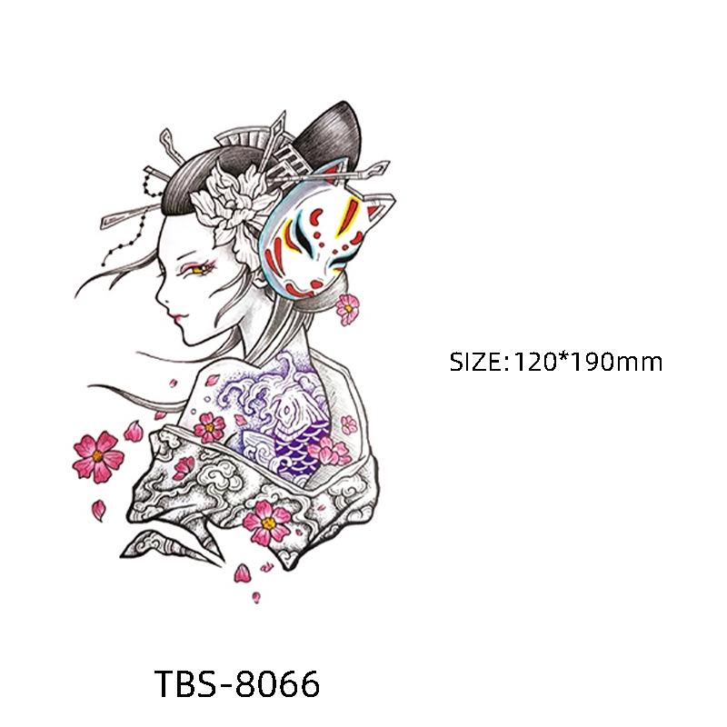 Waterproof Semi-Permanent Black & White Totem Flower Tattoo Stickers