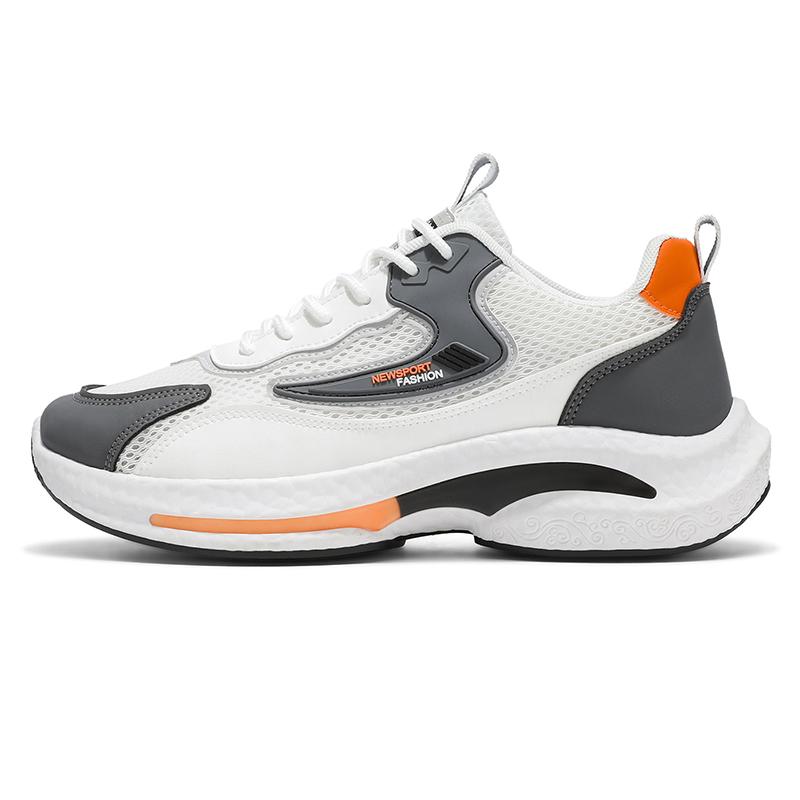 Oulylan New Men's Mesh Casual Sports Shoes Fashionable Versatile Comfortable Breathable Shoes With Leather Single Shoes