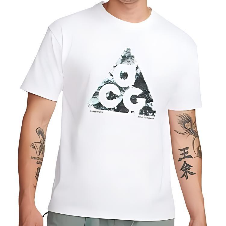 Nike T Shirts Men's White Crew Neck Thin Straight Fit DV9636-100