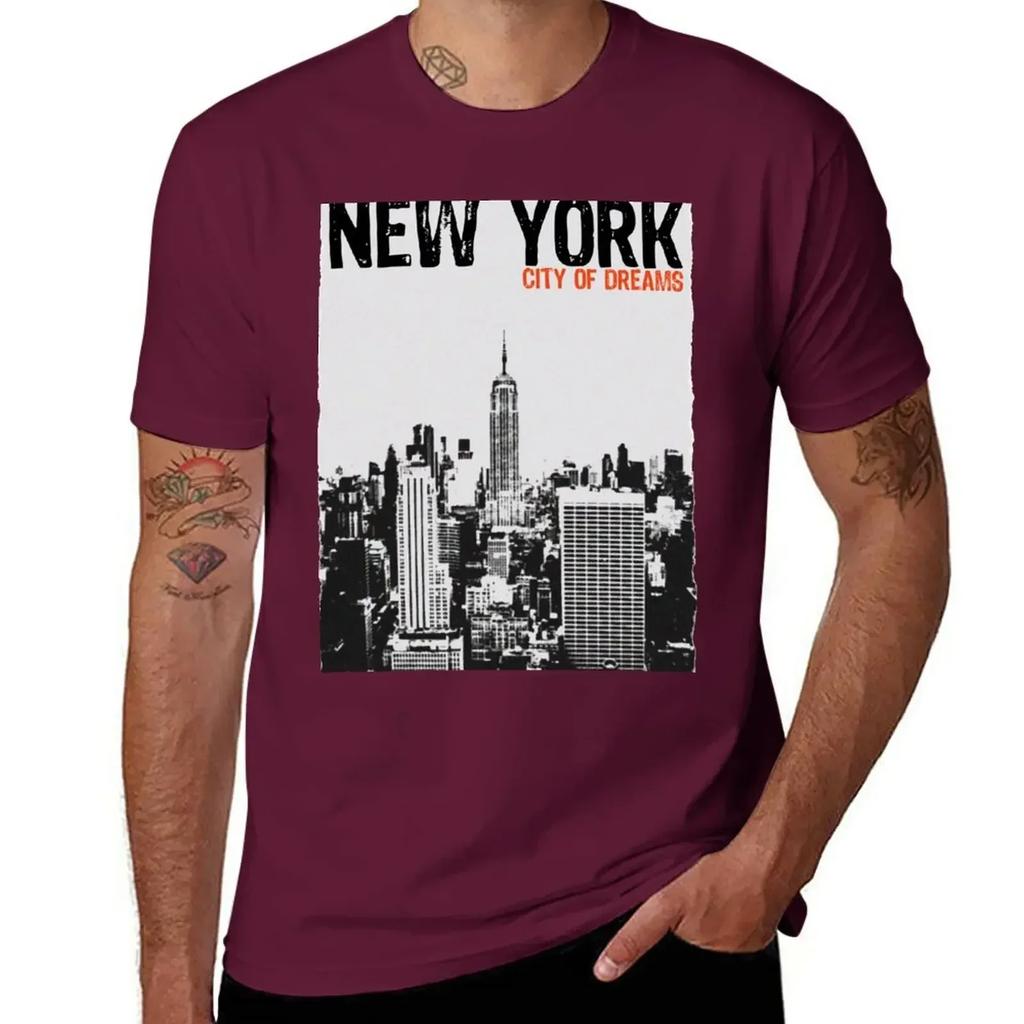 New YorkCity of Dreams T Shirt T-Shirt Blacks Sweat Plain White T Shirts Men