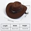 Sombreros de Vaquero Occidentales Remache de Hebilla de Cabeza de Buey Sombrero Fedora Sombrero de Vaquera de Ala Ancha Gorra de Gamuza Artificial Hombres Mujeres Viajes al Aire Libre Sombreros para el Sol