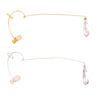 Elegant Drop Shape Ear Clips Featuring High Quality Rhinestones Comfort Fit for Long Wear Sturdy Copper