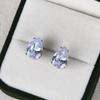Delicate Water Drop Shaped Stud Earrings Luxury Silver Color Crystal CZ Ear Earrings for Women Fashion Versatile Jewelry