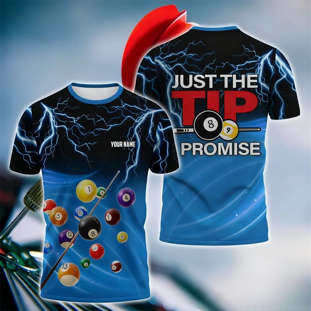 Fashion Billiards Sports Men's T-Shirt Funny 3D Print Personalized Short Sleeve Tees Casual O-neck Loose Comfortable Plus Siz T-shirts