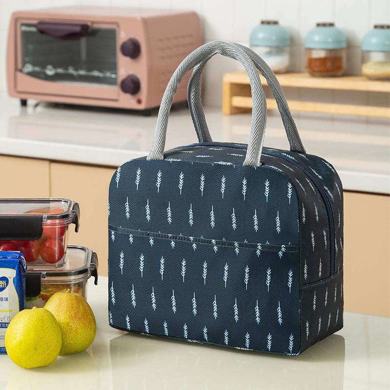 

Aluminum Foil Insulated Lunch Bag Fashionable Wearresistant Student Meals Bag Blue