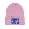 Patch Pattern Stitch Cartoon Knit Hat With Breathable Fabric And Edge Rolled