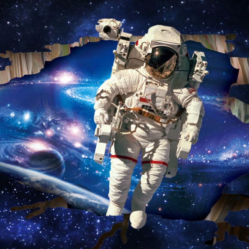 Красивое Звездное Небо Астронавт 3D Наклейка На Стену Съемная Водонепроницаемая Наклейка белый