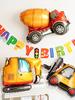 4-teiliges Baustellen-Ballon-Set, einschließlich Bagger-, Gabelstapler-, Mischtruck-Folienballons, Baustellen-Geburtstagsthemenparty