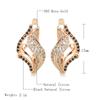 New  Rose Gold Color Bling Black Natural Zircon Leaf Earrings Elegant Wedding Jewelry Fine Daily Women Earrings
