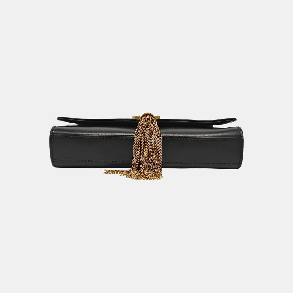 [Naudotas] Ysl Kate Auksinio Logotipo Grandinėlė Lygios Odos Kutai Peties Rankinė - Geros Būklės #1LVX4KR