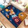 Cartoon  Astronaut Beautiful Painting Carpet for Living Room Large Area Rug Black Soft Carpet Home Decoration Mats Boho Rugs