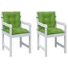 Low Back Chair Cushions Set of 2 Melange Green 100 X 50 X 7 Cm Fabric