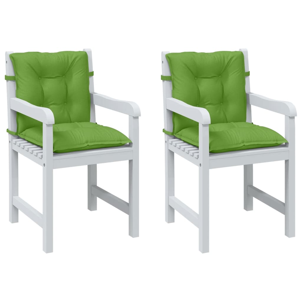 Low Back Chair Cushions Set of 2 Melange Green 100 X 50 X 7 Cm Fabric