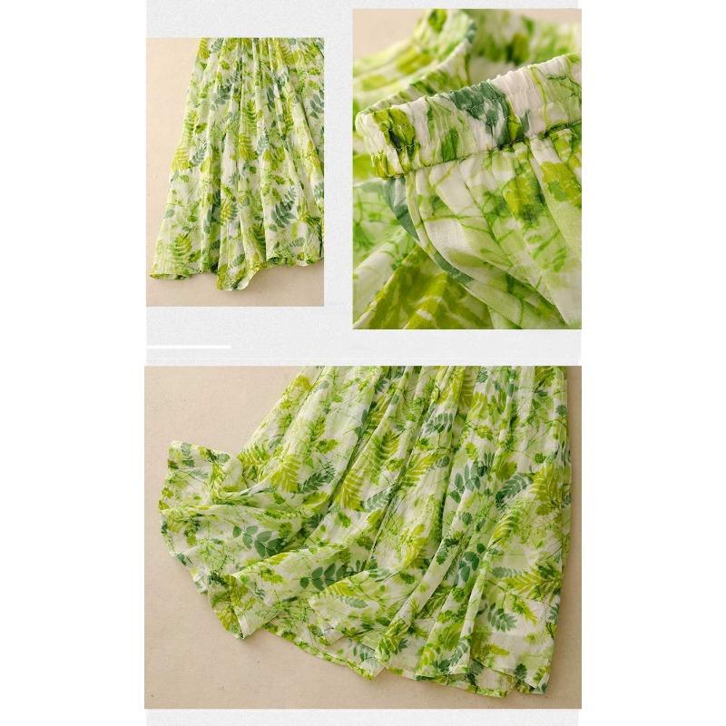 A-line Mid-length Bustier Skirt with Large Hemline