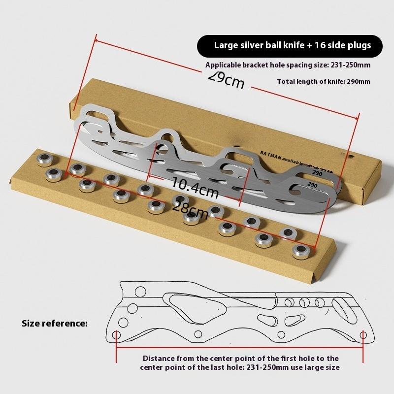 Stainless Steel Ice Skating Blade Set Inline Figure Skate Blades Replacement for Skate Shoes Sizes 220/253/290MM
