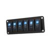 LED Backlit 6 Gang Rocker Switch Panel Compatible with 12V 24V Automotive Marine RV Truck and Off-Road Electrical Setups