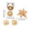 4Pcs Zinc Zinc Alloy Ring Earrings Bracelet Exaggerate Women Jewelry Suit Fashion Flower Jewelry Set  Party