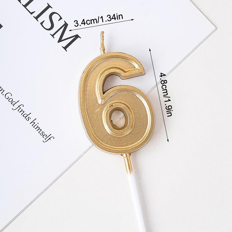 Golden Birthday Candles 0-9 Digital Cake Topper Number Wedding Cakes Dessert Decor Party Supplies Accessories