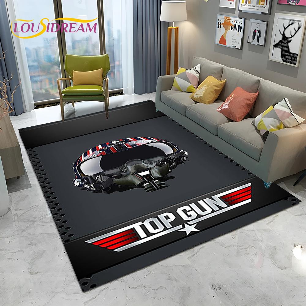 Classic Movie Top Gun Sign Tom Cruise Carpet Rug for Home Living Room Bedroom Sofa Doormat Decor,kid Area Rug Non-slip Floor Mat